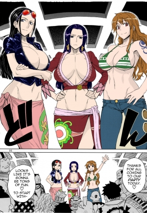 (C81) [Choujikuu Yousai Kachuusha (Denki Shougun)] MEROMERO GIRLS NEW WORLD (One Piece) [English] [darknight] [Decensored] [Colorized] - Page 4