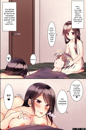 [Execio] Jikochuu na Kyonyuu Ane to Hinnyuu Imouto o Matomete Saimin ni Kakete Omocha ni Shite, Ichaicha Shinagara 3P Nama Honban! [English] [Doujins.com] - Page 41